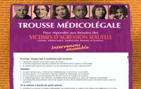 Trousse médicolégale Pour répondre aux besoins des victimes d'agression sexuelle