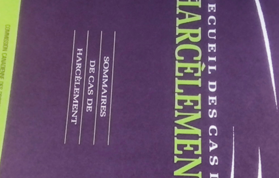 Recueil des cas de harcèlement : sommaires de cas de harcèlement = Harassment casebook : summaries of selected harassment cases