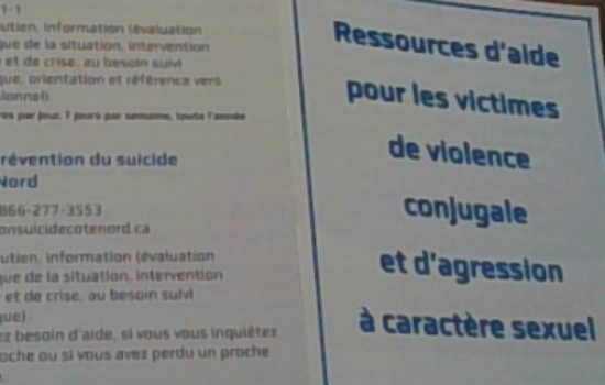 Ressources d'aide pour les victimes de violence conjugale et d'agression à caractère sexuel Haut-Côte-Nord