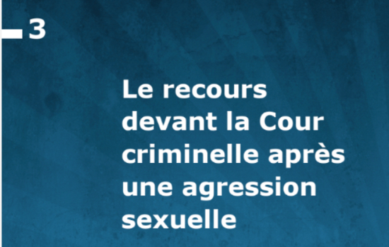 Livret 3 – Les recours devant la Cour criminelle après une agression sexuelle