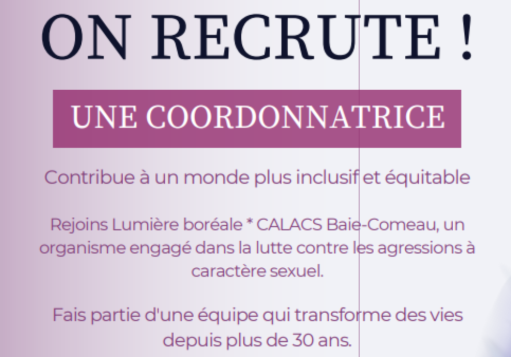 Offre d’emploi Coordonnatrice (2025-09)