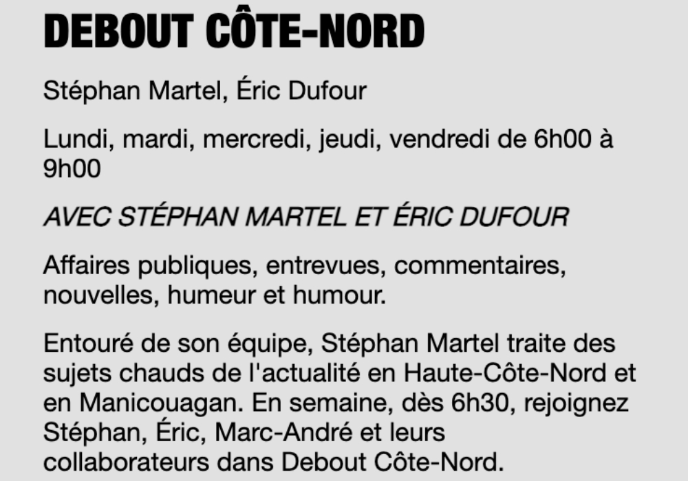 Entrevue à la radio (CHLC) 4 Décembre 2023